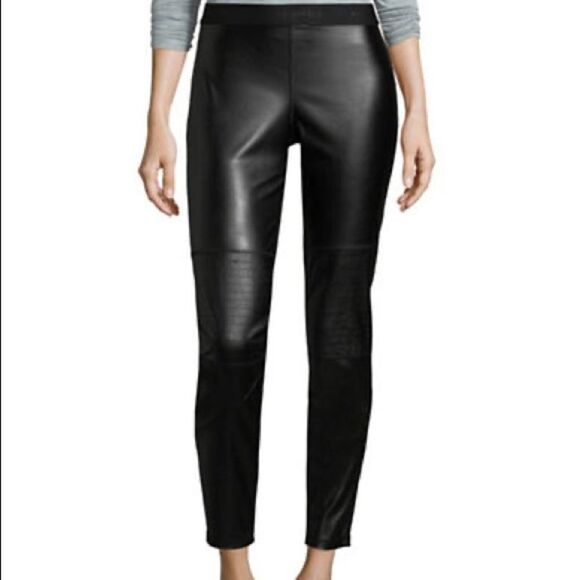 Karl Lagerfeld Pants - Karl Lagerfeld Paris Moto Leggings-BLACK-Medium